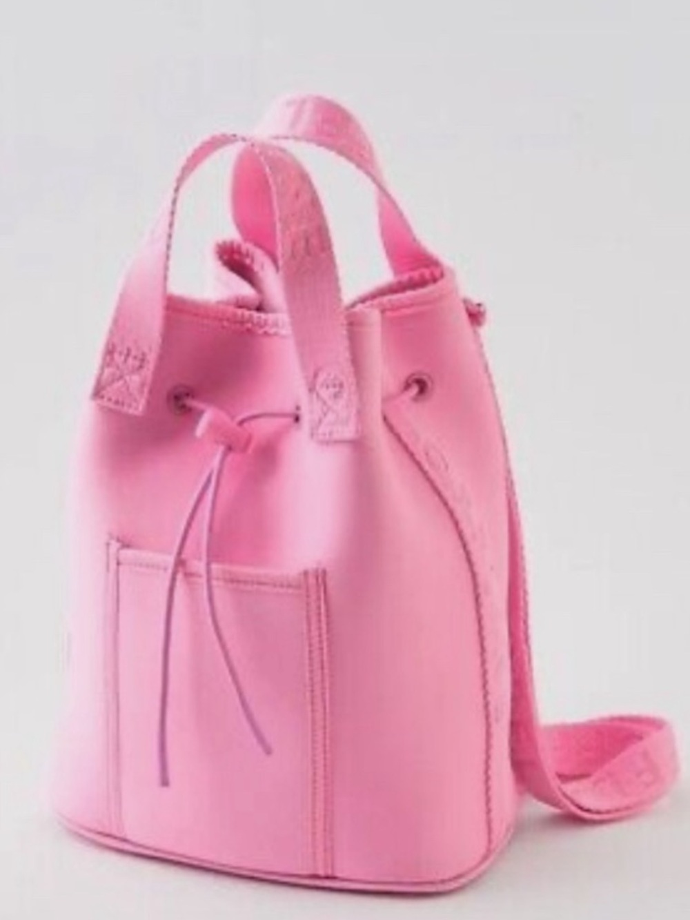 Aerie Offline Barbie Pink Neoprene Adjustable Strap Drawstring Backpack